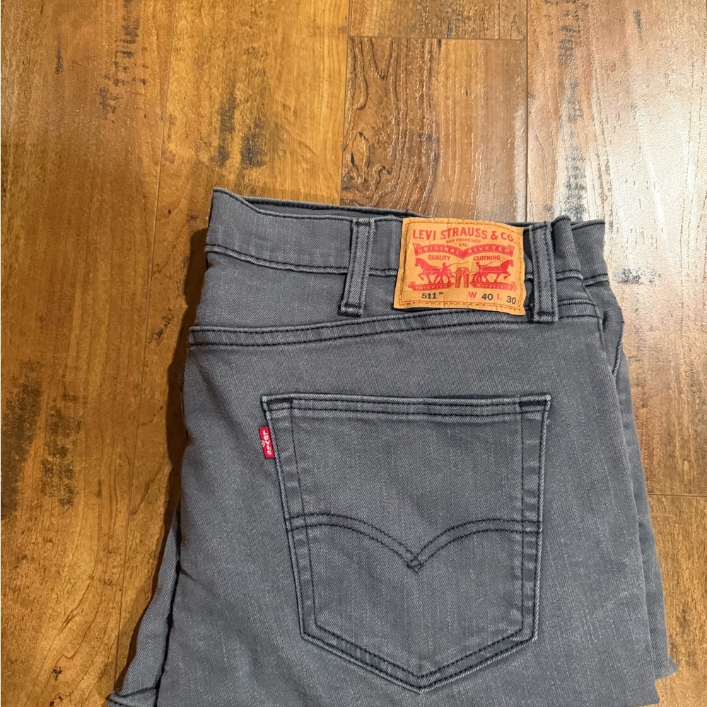 Levi's 511 Charcoal Grey Straight Leg Jeans W40 L30